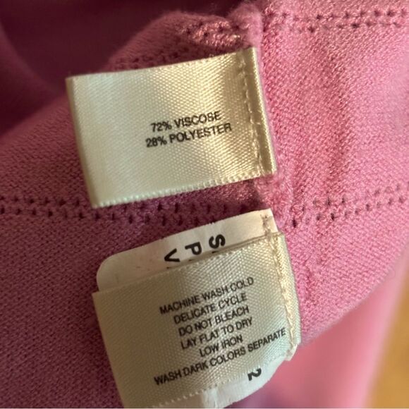 NWT Cutter & Buck Peony Purple Pink V-Neck Sweater Sz S Golf Country Club Preppy - Picture 5 of 6